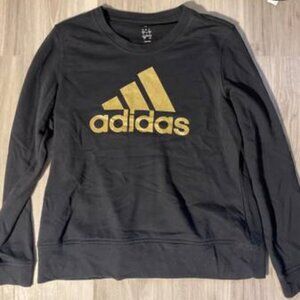 Adidas Black & Gold Glitter Crew Neck – Large – Stylish & Comfortable!